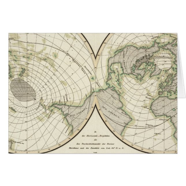 Världsisodynamiska linjer hälsningskort (Framsidan Horizontal)