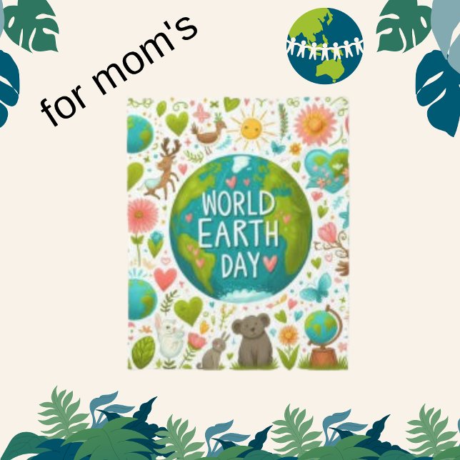 Världsjorddagen, Modern Tecknad Heart och Globe Fleecefilt (Skapare uppladdad)