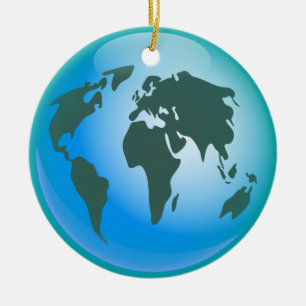Världsjordklot Julgransprydnad Keramik