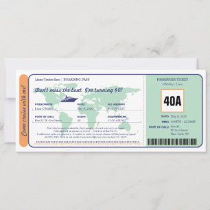 Världskaraktären Birthday Boarding Pass Biljett Inbjudningar