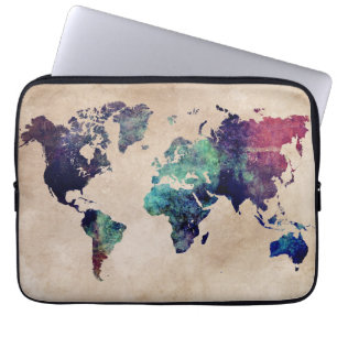 världskarta 10 laptop sleeve