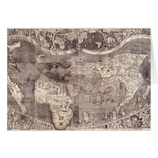 Världskarta | 1507 hälsningskort (Framsidan Horizontal)