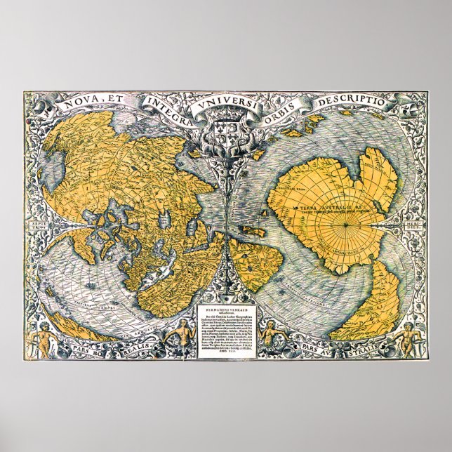 Världskarta 1531 poster (Framsidan)