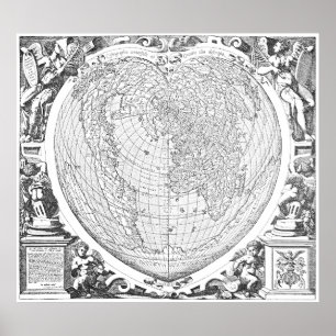 Världskarta 1566 poster