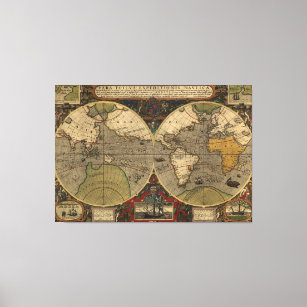Världskarta (1595) canvastryck