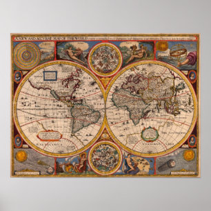 Världskarta 1651 poster