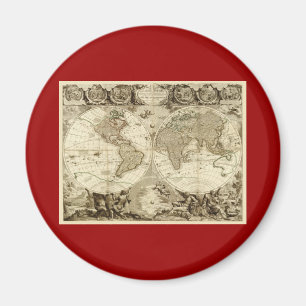 Världskarta 1708 av Jean Baptiste Nolin Magnet