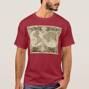 Världskarta 1708 av Jean Baptiste Nolin Tee