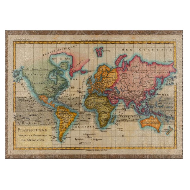 Världskarta 1780 Bonne Antique Planisphere  (Framsidan)