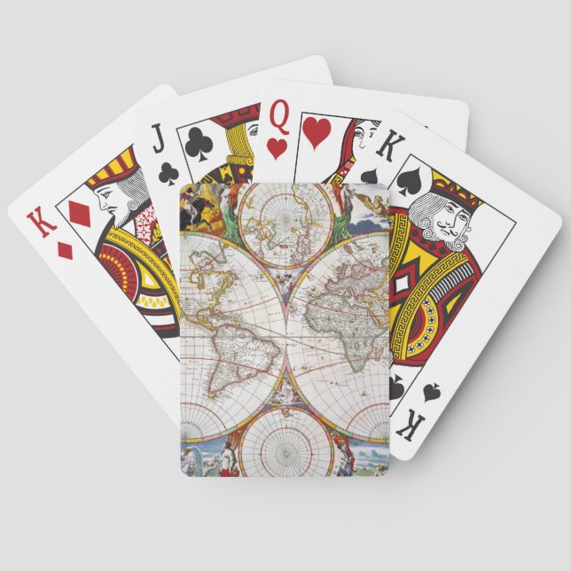 VÄRLDSKARTA, 17th ÅRHUNDRADE Casinokort (Baksidan)