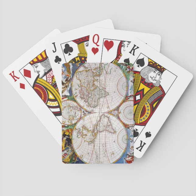 VÄRLDSKARTA, 17th ÅRHUNDRADE Casinokort (Baksidan)