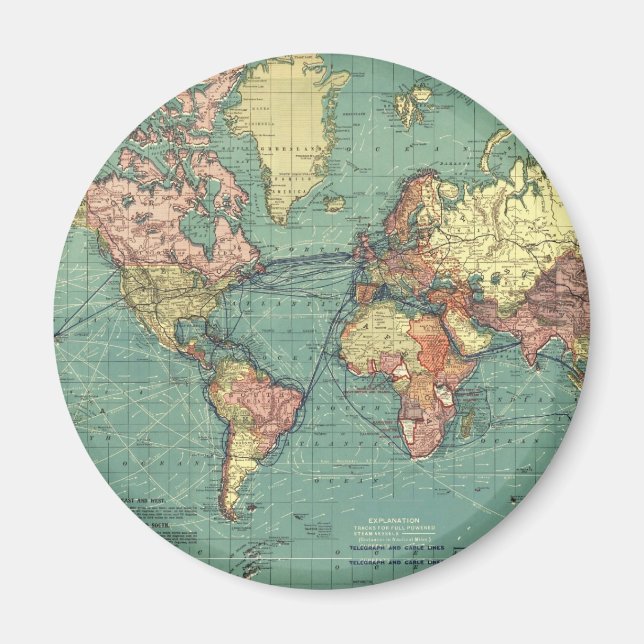 Världskarta 1919 magnet (Framsidan)