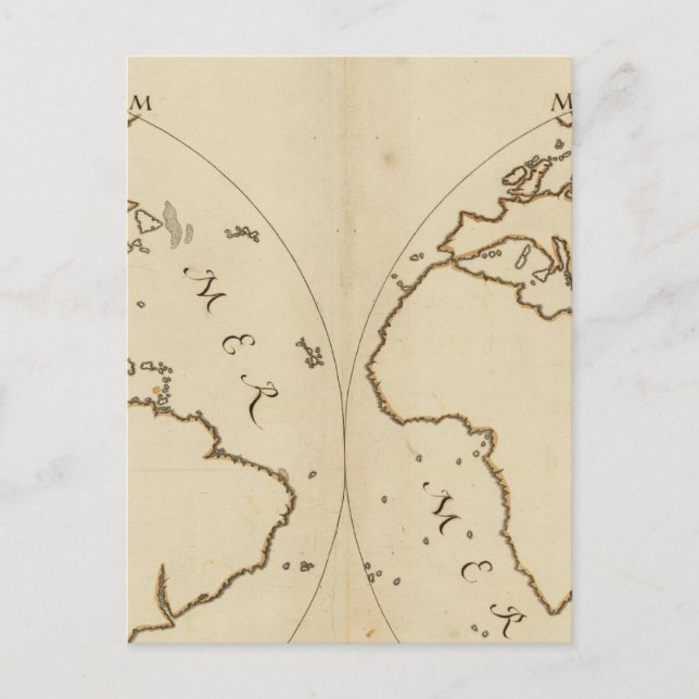 Världskarta 2 vykort (Framsida)