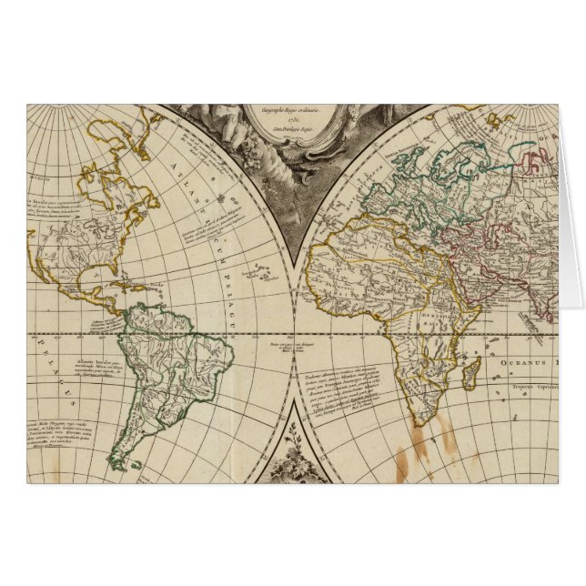 Världskarta 8 hälsningskort (Framsidan Horizontal)