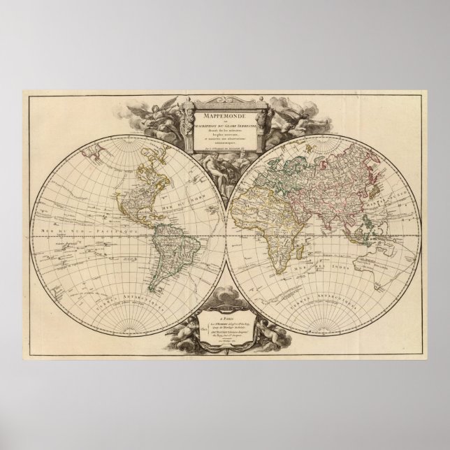 Världskarta 8 poster (Framsidan)