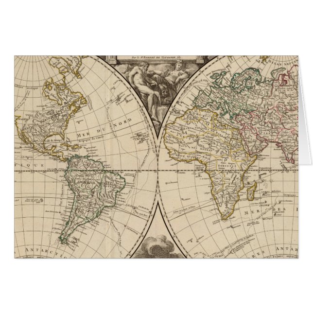 Världskarta 9 hälsningskort (Framsidan Horizontal)