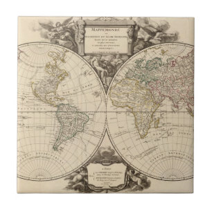 Världskarta 9 kakelplatta