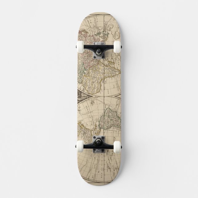 Världskarta 9 mini skateboard bräda 18,7 cm (Framsida)