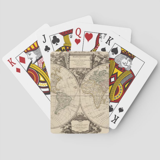Världskarta 9 spel kort (Baksidan)