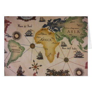Världskarta - afrika hälsningskort