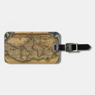 Världskarta Antik Ortelius Europa Resa Bagagebricka