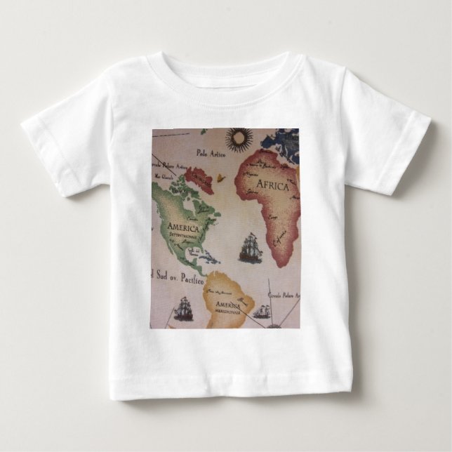 Världskarta - Atlanten Tee Shirt (Framsida)