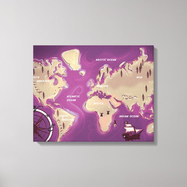 Världskarta Canvastryck (Framsida)