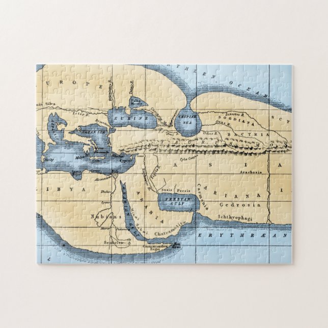 VÄRLDSKARTA: ERATOSTHENES PUSSEL (Horisontell)