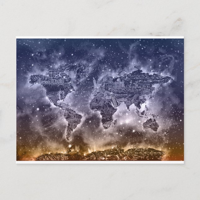 världskarta galaxi 2 vykort (Framsida)