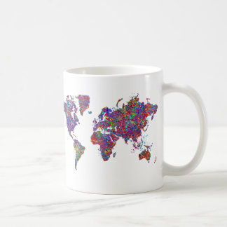 Världskarta, handlingmålning kaffemugg
