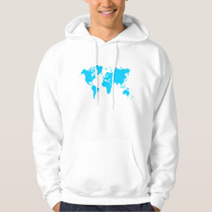 Världskarta - Himmelblå Sweatshirt