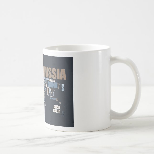 Världskarta i Ord Kaffemugg (Höger)