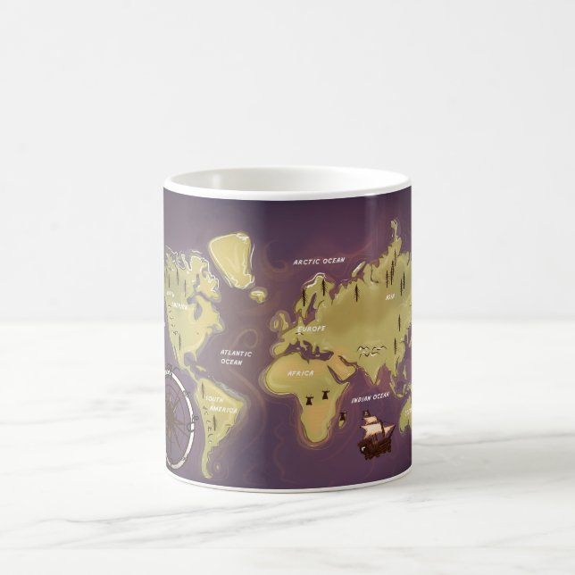 Världskarta Kaffemugg (Center)