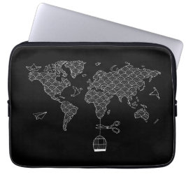 Världskarta Laptop Fodral