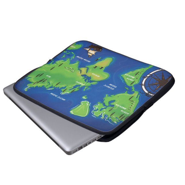 Världskarta Laptop Sleeve (Framre botten)