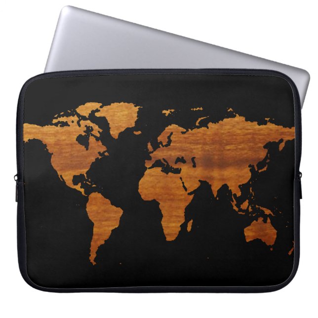 världskarta laptop sleeve (Framsidan)