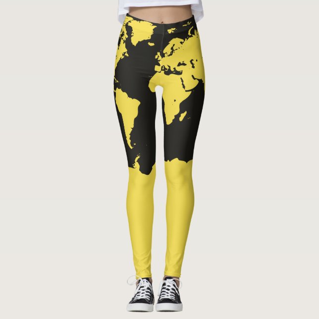 Världskarta Leggings (Framsida)