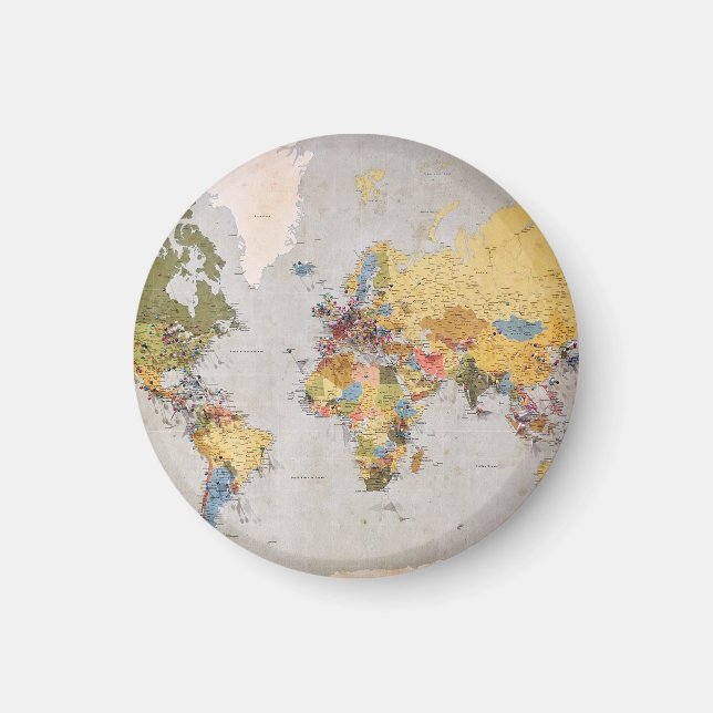 världskarta magnet (Framsidan)