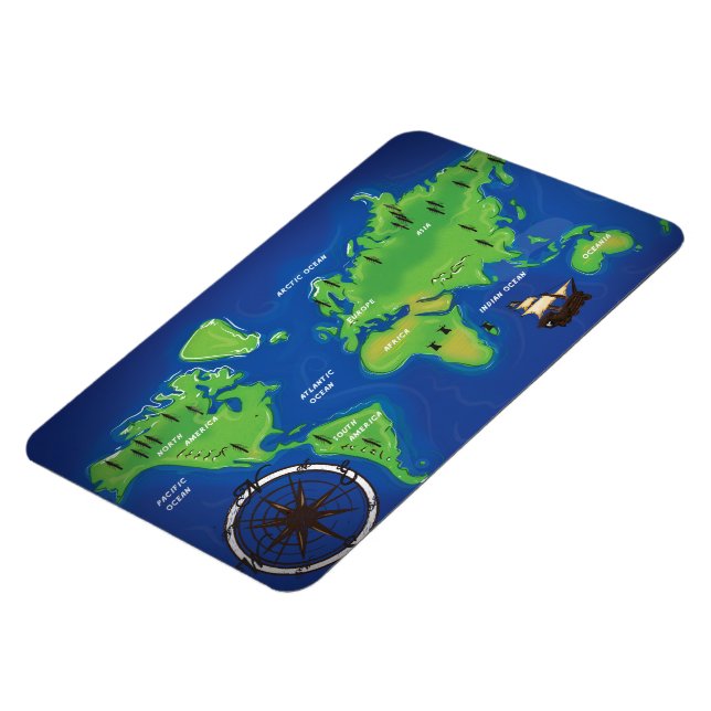 Världskarta Magnet (Vänstra Sidan)