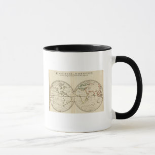 Världskarta med Latitude och Latitude Mugg