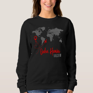 Världskarta  Oahu Hawaii-karta Matchande familjese T Shirt