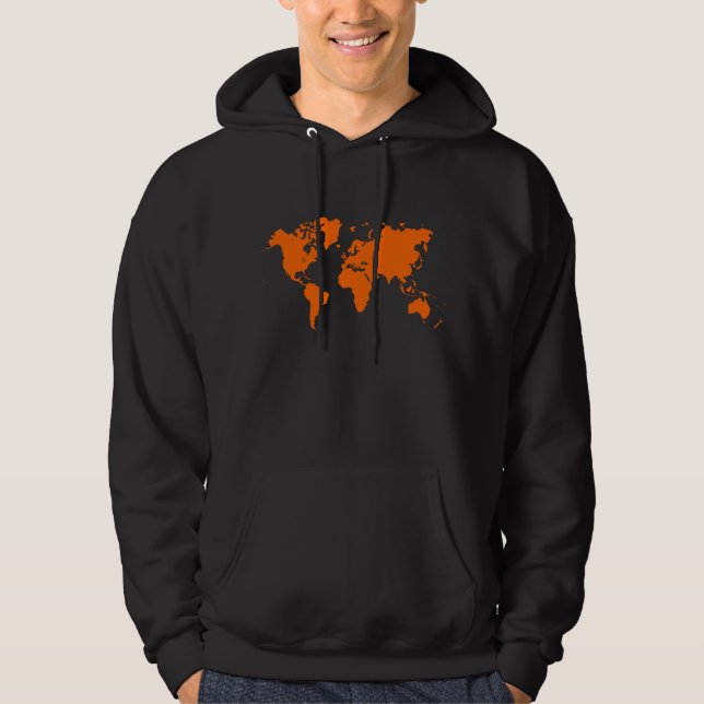 Världskarta - Orange Sweatshirt (Framsida)