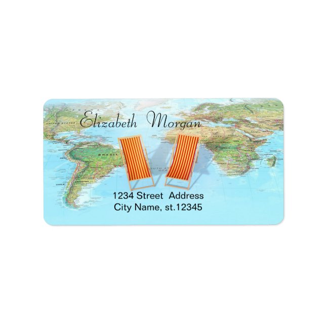 Världskarta,ordförande Adressetikett (Framsidan)