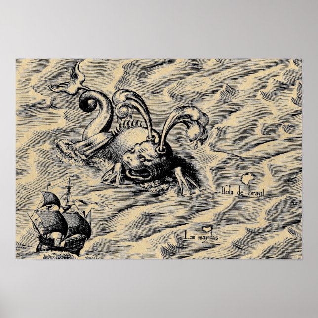 Världskarta över Arktiska havskräfta och segelFrak Poster (Framsidan)