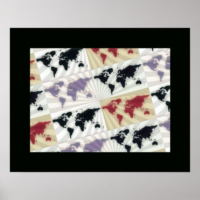 världskarta över bildkonst poster (Framsidan)