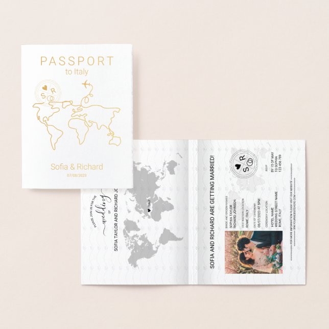 Världskarta över Bröllop-destinationspass Folierat Kort (Display)
