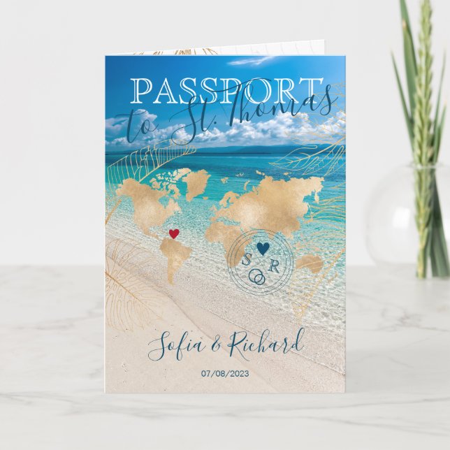 Världskarta över destinationspass för St. Thomas B Inbjudan (Framsida)