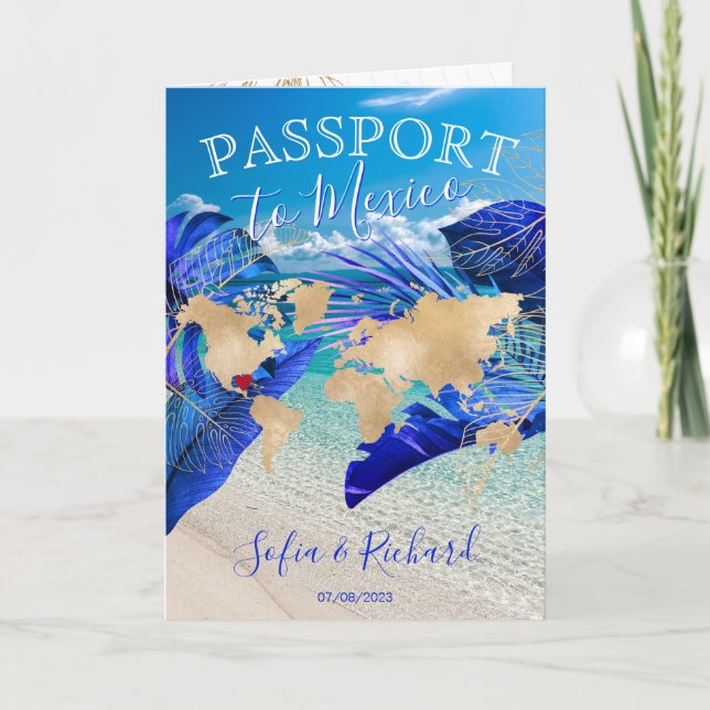 Världskarta över destinationspass för Tropical Brö Inbjudan (Framsida)