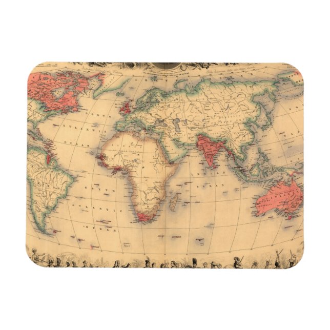 Världskarta över det brittiska imperiet magnet (Horisontell)