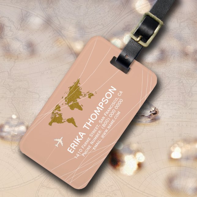 Världskarta över Dusty Ro Anpassningsbar Traveler  Bagagebricka (Skapare uppladdad)